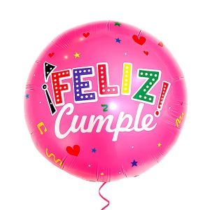 Globo Cumpleaños Rosa para desayunos sorpresa